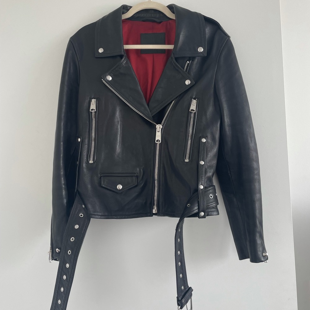 Allsaints ammina black leather jacket